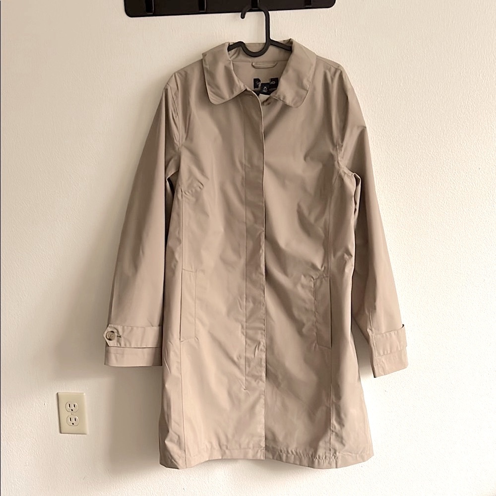Classic Vintage Style Lands' End Tan Officecore Academia Trench Rain Coats